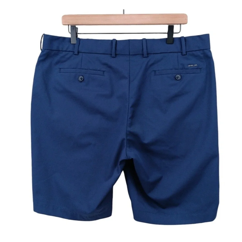 RLX Ralph Lauren Shorts Mens 36 Blue Golf Performance Flat Front Classic Sport